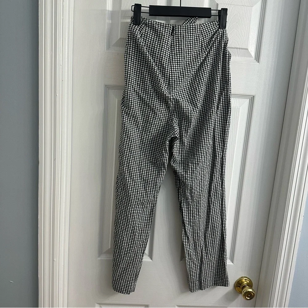 Free People Pants Cropped Gingham Casual Dainty Twee Tie Waist Size 4 Small